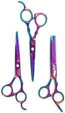 Kit 3 Tesouras Obopekal Profissionais + Estojo P/Barbeiro + Navalhete + s (Furta Cor)