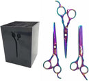 Kit 3 Tesouras Obopekal Profissionais + Estojo P/Barbeiro + Navalhete + s (Furta Cor)