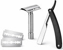 Kit Barbeador Retrô Profissional + Navalha Inox + 5 Lâminas | Acabamento Preciso para Barba e Sobrancelha