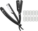 Kit de Barbear Completo com Barbeador e 60 Lâminas Inclusas, Preto