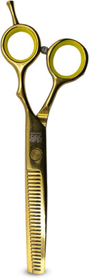 Kit Barbeiro Cabeleireiro Barba Cabelo Profissional com Navalhete Tesouras (Dourado)