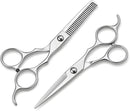 Kit Tesoura Profissional de Cabeleireiro 2 Peças, Aço Inoxidável, Tesoura de Corte 6,0 Polegadas e Tesoura Desfiadeira 5,5 Polegadas, Precisão para Salão e Barbeiro