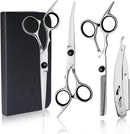 Kit Barbeiro Aço Inox Cabeleireiro Tesouras Navalha Pentes Barbearia Corte Masculino Profissional Barbeiro Cabeleireiro - Linha Premium