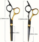 Conjunto profissional de 9 tesouras de cabeleireiro – Kit de tesouras de barbeiro de 15 cm com tesoura de desbaste, pente e estojo de viagem – para adultos, salões de beleza e cuidados com animais de