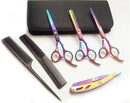 Kit 3 Tesouras Obopekal Profissionais + Estojo P/Barbeiro + Navalhete + s (Furta Cor)