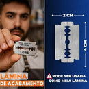 Kit Barbeador Retrô Profissional + Navalha Inox + 5 Lâminas | Acabamento Preciso para Barba e Sobrancelha
