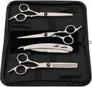Kit Barbeiro Aço Inox Cabeleireiro Tesouras Navalha Pentes Barbearia Corte Masculino Profissional Barbeiro Cabeleireiro - Linha Premium