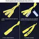 Kit de Barbear Completo com Barbeador e 60 Lâminas Inclusas, Preto
