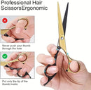 Conjunto profissional de 9 tesouras de cabeleireiro – Kit de tesouras de barbeiro de 15 cm com tesoura de desbaste, pente e estojo de viagem – para adultos, salões de beleza e cuidados com animais de