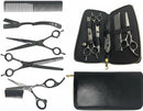 Kit Barbeiro Aço Inox Cabeleireiro Tesouras Navalha Pentes Barbearia Corte Masculino Profissional Barbeiro Cabeleireiro - Linha Premium