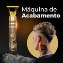 Máquina Profissional Dragão Acabamento Sem Fio Cabelo Barba Pezinho Personalizada Com Limitador de Lamina Ajustável Recarregável 4 Pentes Óleo Escovinha Kit Conjunto Aparador Acabamento