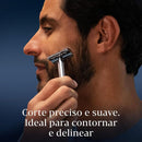 KING C. GILLETTE, Aparelho de Barbear Clássico + 5 Lâminas de barbear com Duplo Fio, aço inoxidável, Barbeador para homens, Cuidado para Barba