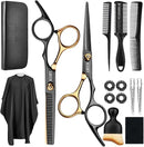 AULikY Kit De Tesouras De Corte De Cabelo, 15 Peças, Tesouras Profissionais De Aço Inoxidável Para Cabeleireiro, Tesouras De Desbaste Para Barbeiro/Salão/Casa/Homem/Homens/Mulheres/Crianças/Adultos