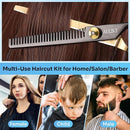 AULikY Kit De Tesouras De Corte De Cabelo, 15 Peças, Tesouras Profissionais De Aço Inoxidável Para Cabeleireiro, Tesouras De Desbaste Para Barbeiro/Salão/Casa/Homem/Homens/Mulheres/Crianças/Adultos